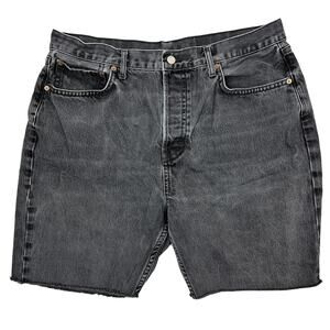 Topshop Dad Jean Shorts Women's 37" x 7" Black Cutoffs Denim Jorts NO SIZE TAG*